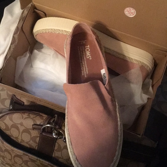 Brand new Suede pink TOMS. - Picture 2 of 4